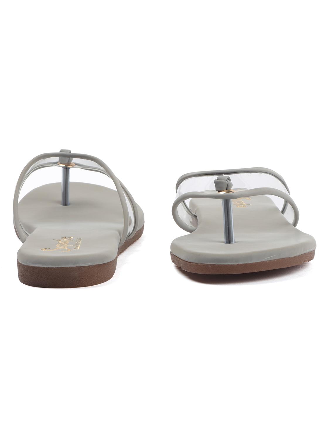 grey solid slip on sandal - 19129390 - Standard Image - 2