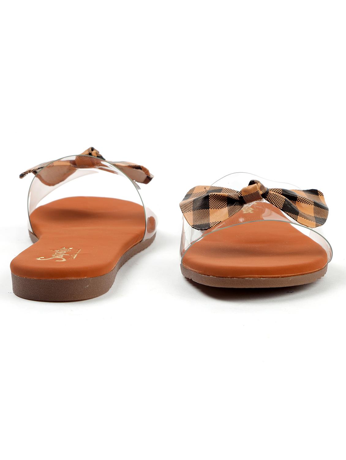 tan synthetic slip on sandals - 19129397 - Standard Image - 2