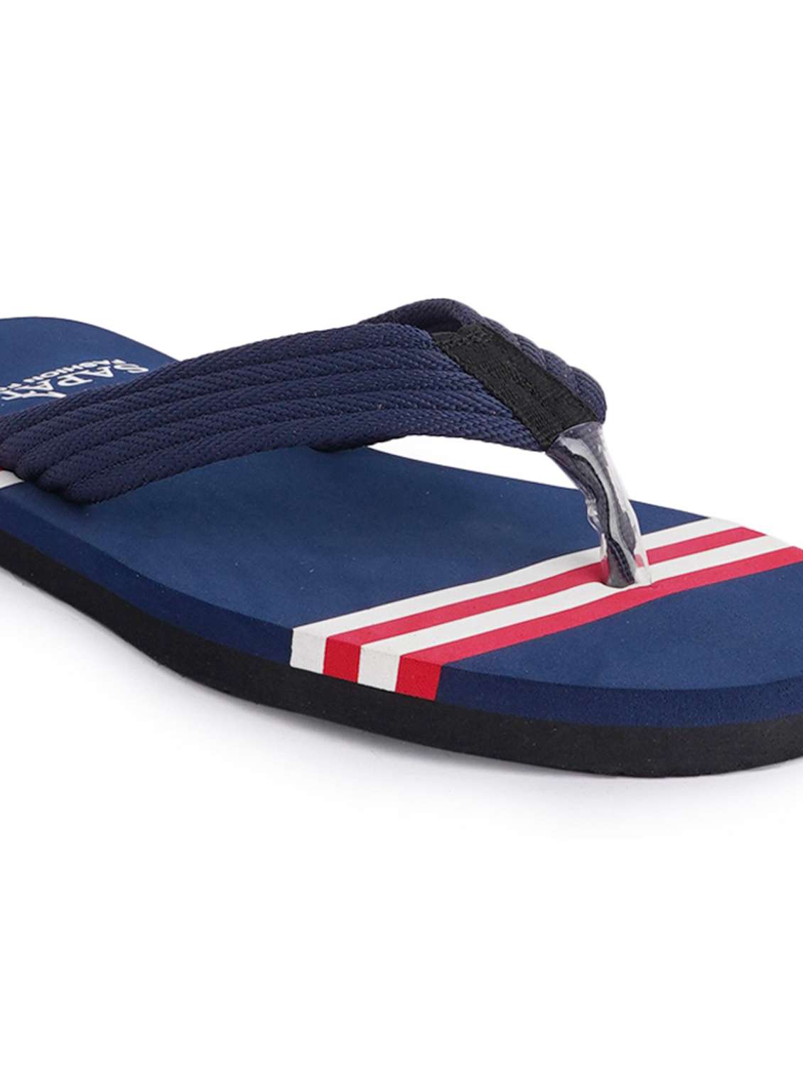 navy striped flip flop - 19129447 - Standard Image - 2