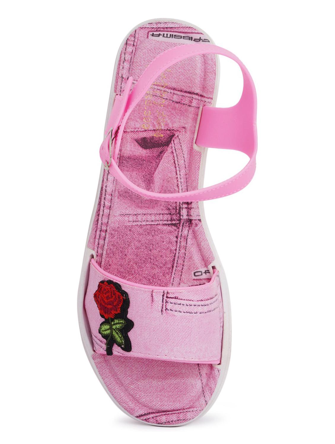 women pink ankle strap wedge - 19129543 - Standard Image - 2