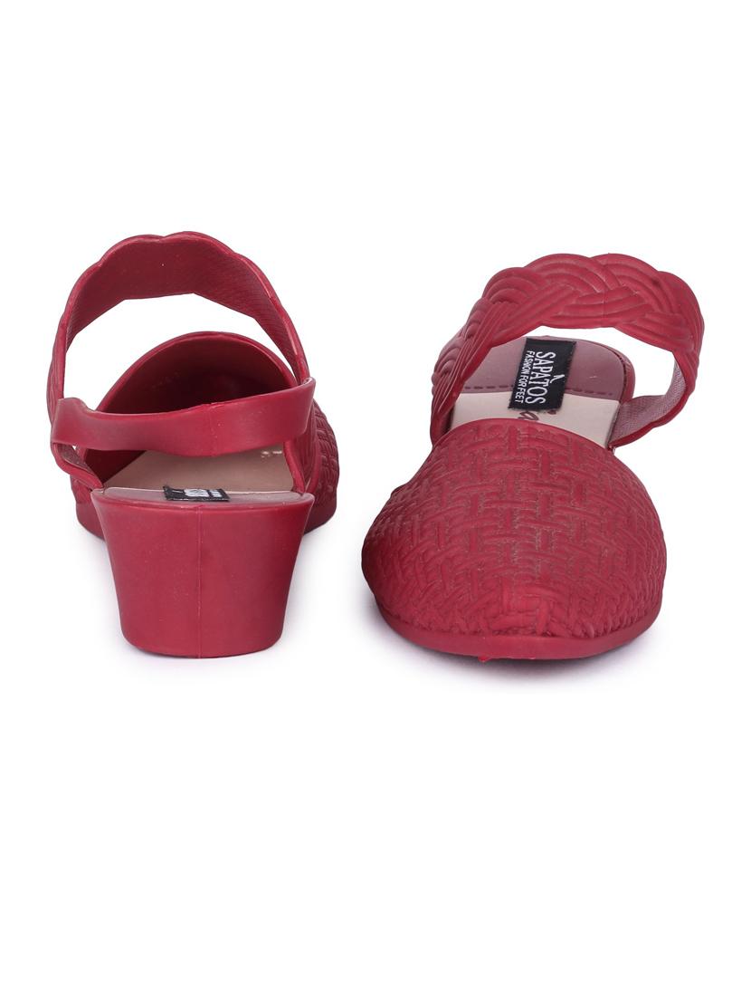 maroon back strap sandal - 19129795 - Standard Image - 2