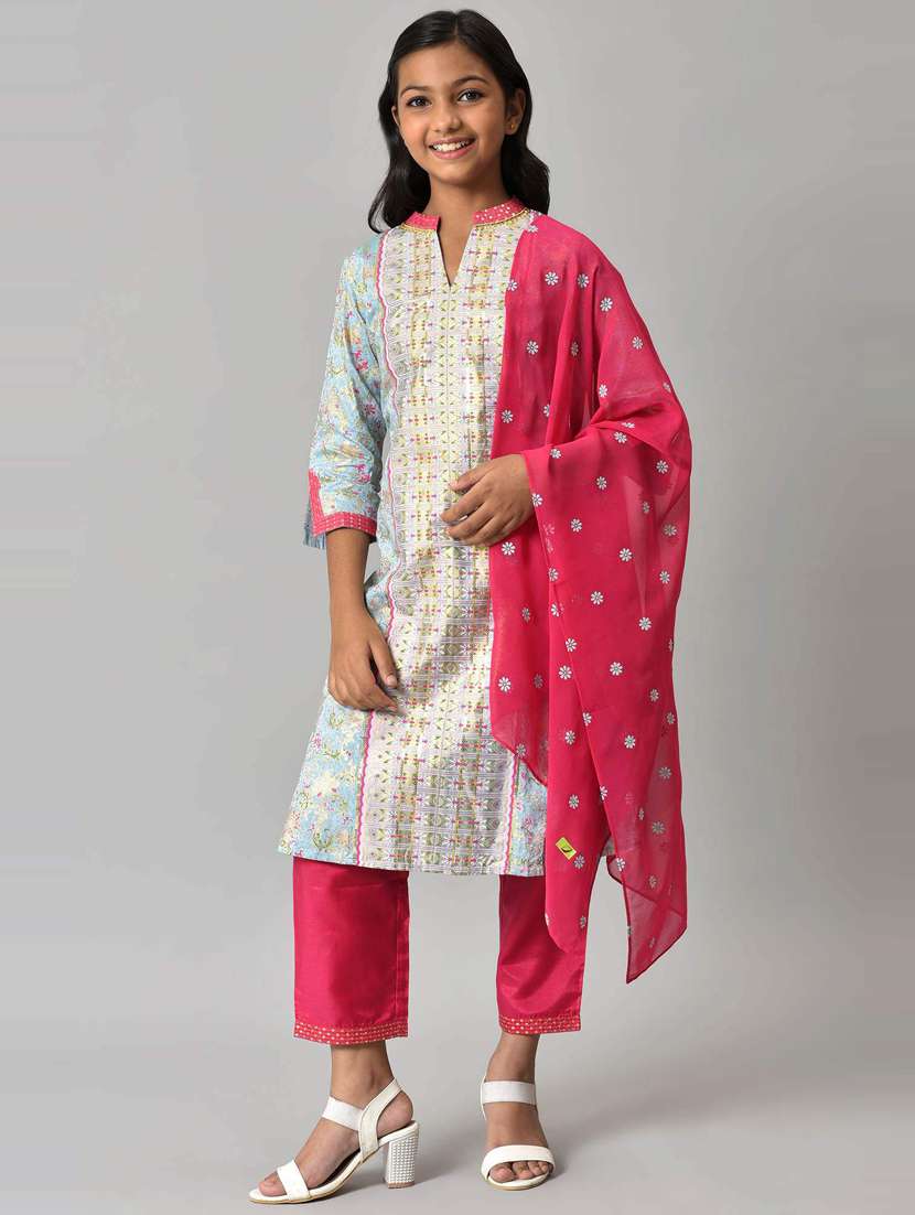 blue viscose kurta pant suit set
