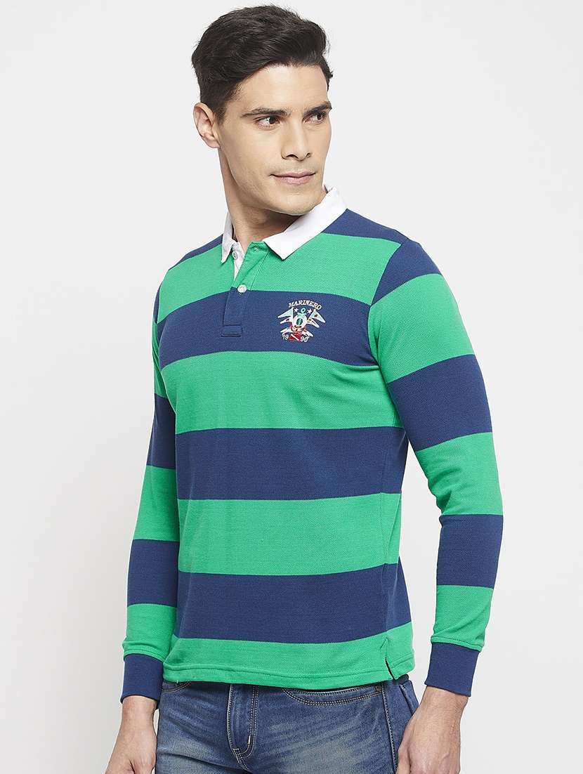 polo neck striped t-shirt  - 19131455 -  Standard Image - 2