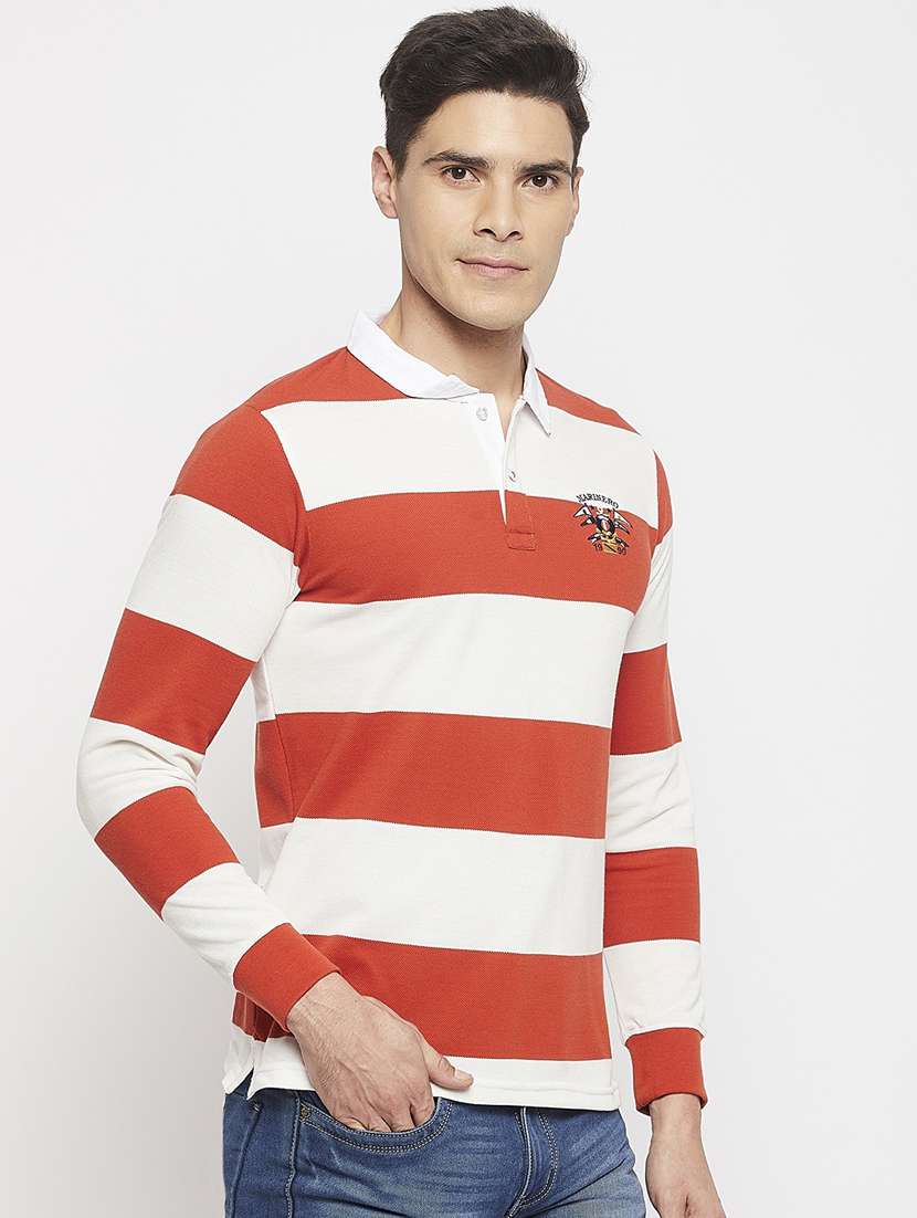 polo neck striped t-shirt  - 19131456 -  Standard Image - 2