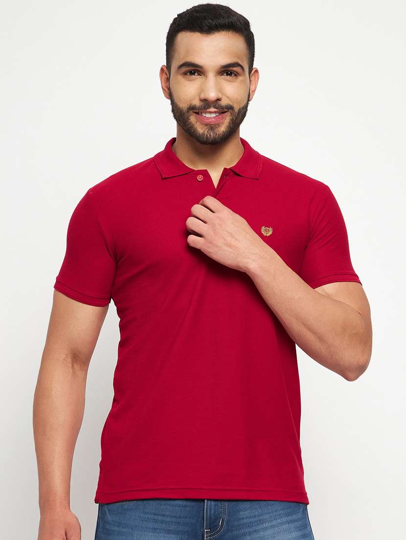 polo neck solid t-shirt 