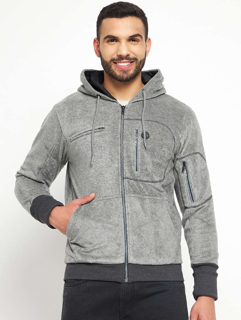 grey cotton blend sweatshirt