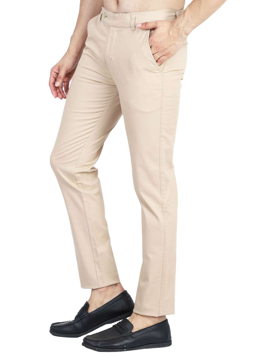 mid rise flat front casual trouser - 19131880 -  Standard Image - 2