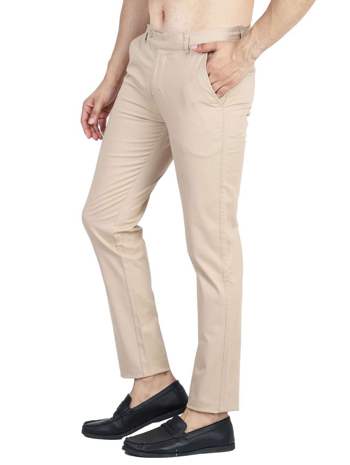 mid rise flat front casual trouser - 19131881 -  Standard Image - 2