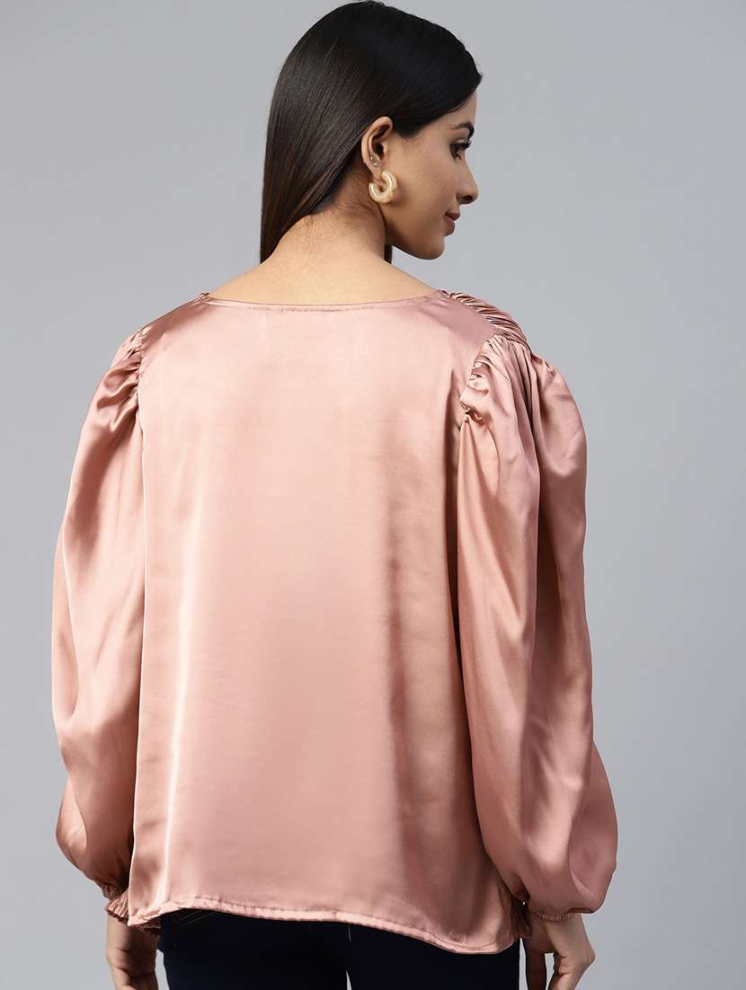 women's straight round neck top - 19132024 -  Standard Image - 2