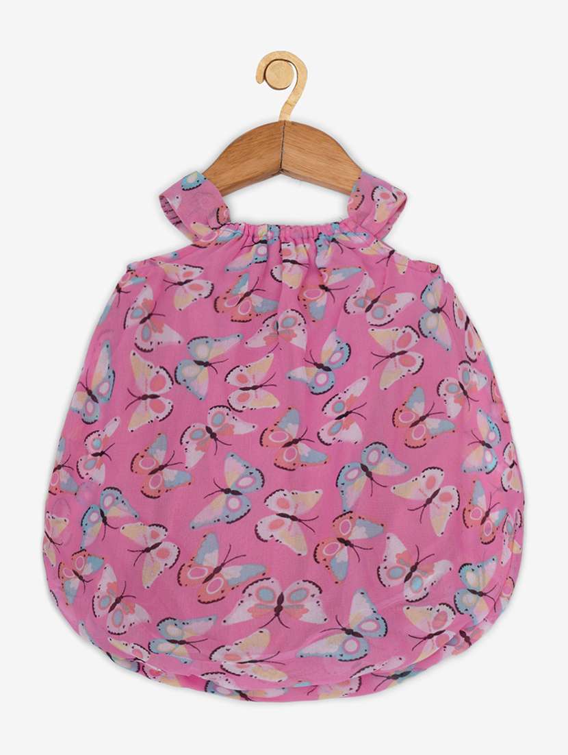 kids girls pink printed romper