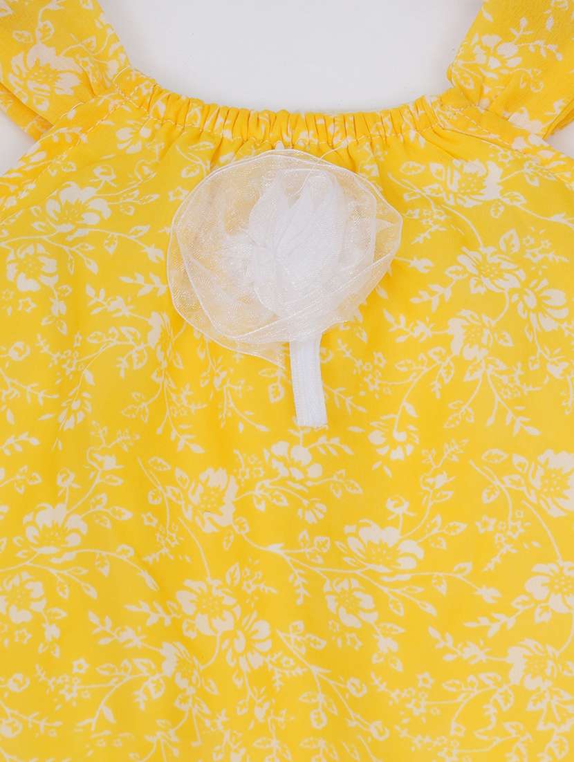 kids girls yellow printed romper - 19132097 - Standard Image - 2