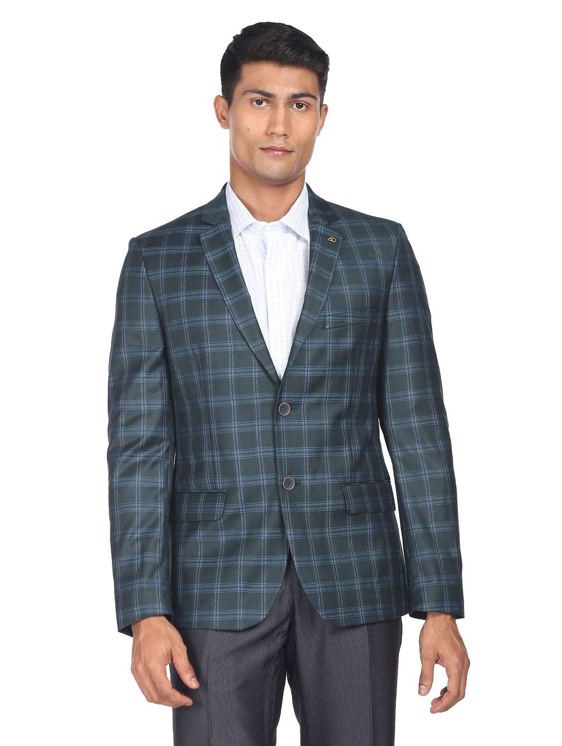 notched lapel single breasted formal blazer