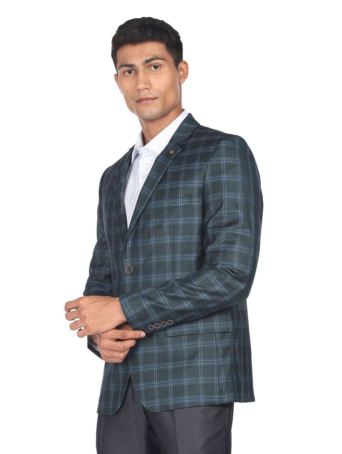 notched lapel single breasted formal blazer - 19132103 - Standard Image - 2