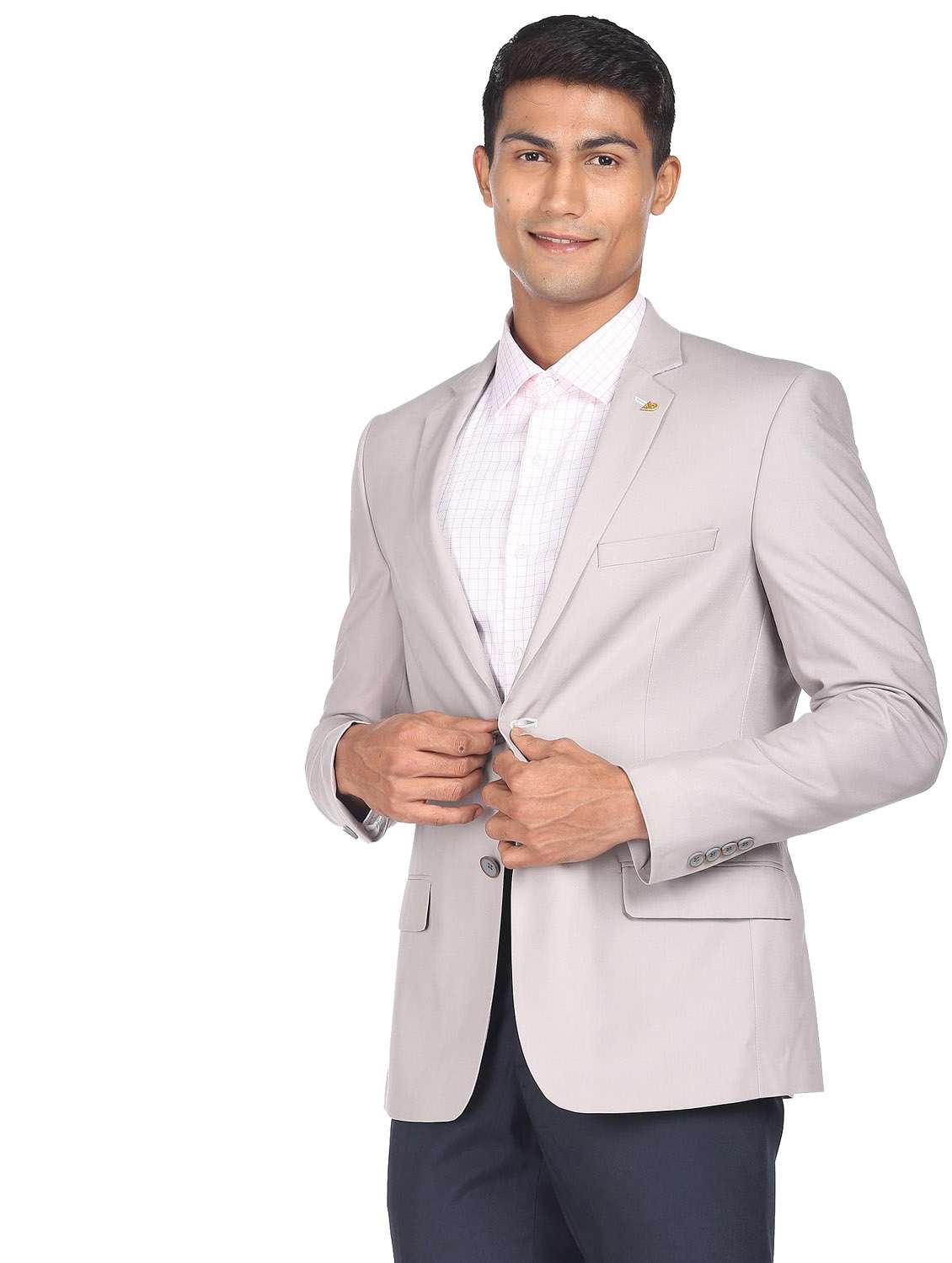 notched lapel single breasted formal blazer - 19132106 -  Standard Image - 2