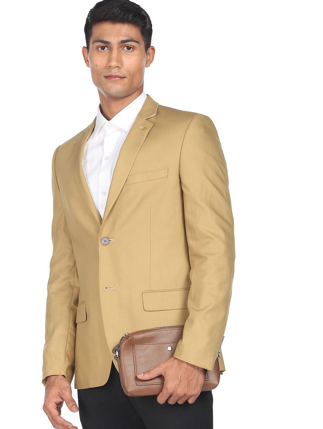 notched lapel single breasted formal blazer - 19132107 - Standard Image - 2