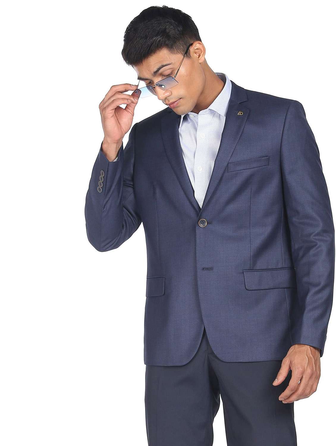 notched lapel single breasted formal blazer - 19132109 - Standard Image - 2