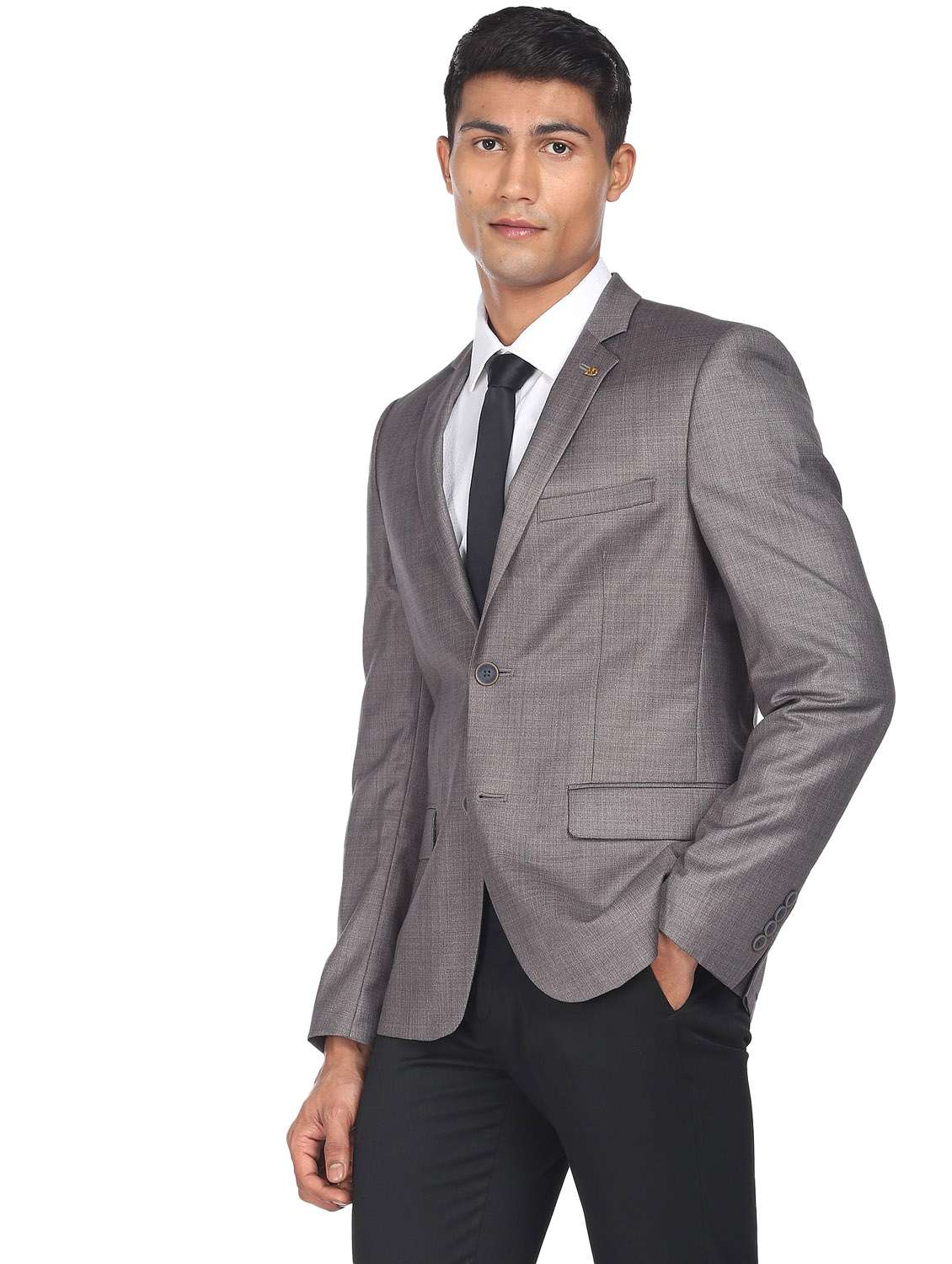 notched lapel single breasted formal blazer - 19132112 -  Standard Image - 2