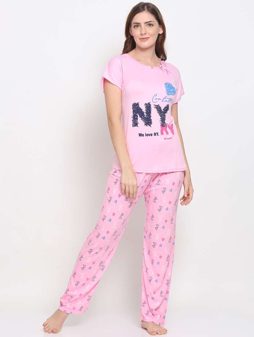 women printed night suit set - 19136419 - Standard Image - 2