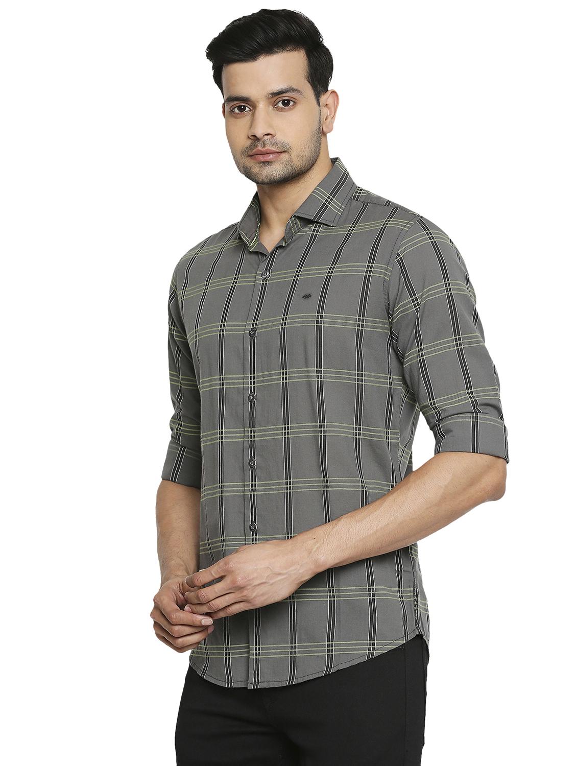 grey checkered casual shirt - 19137481 - Standard Image - 2