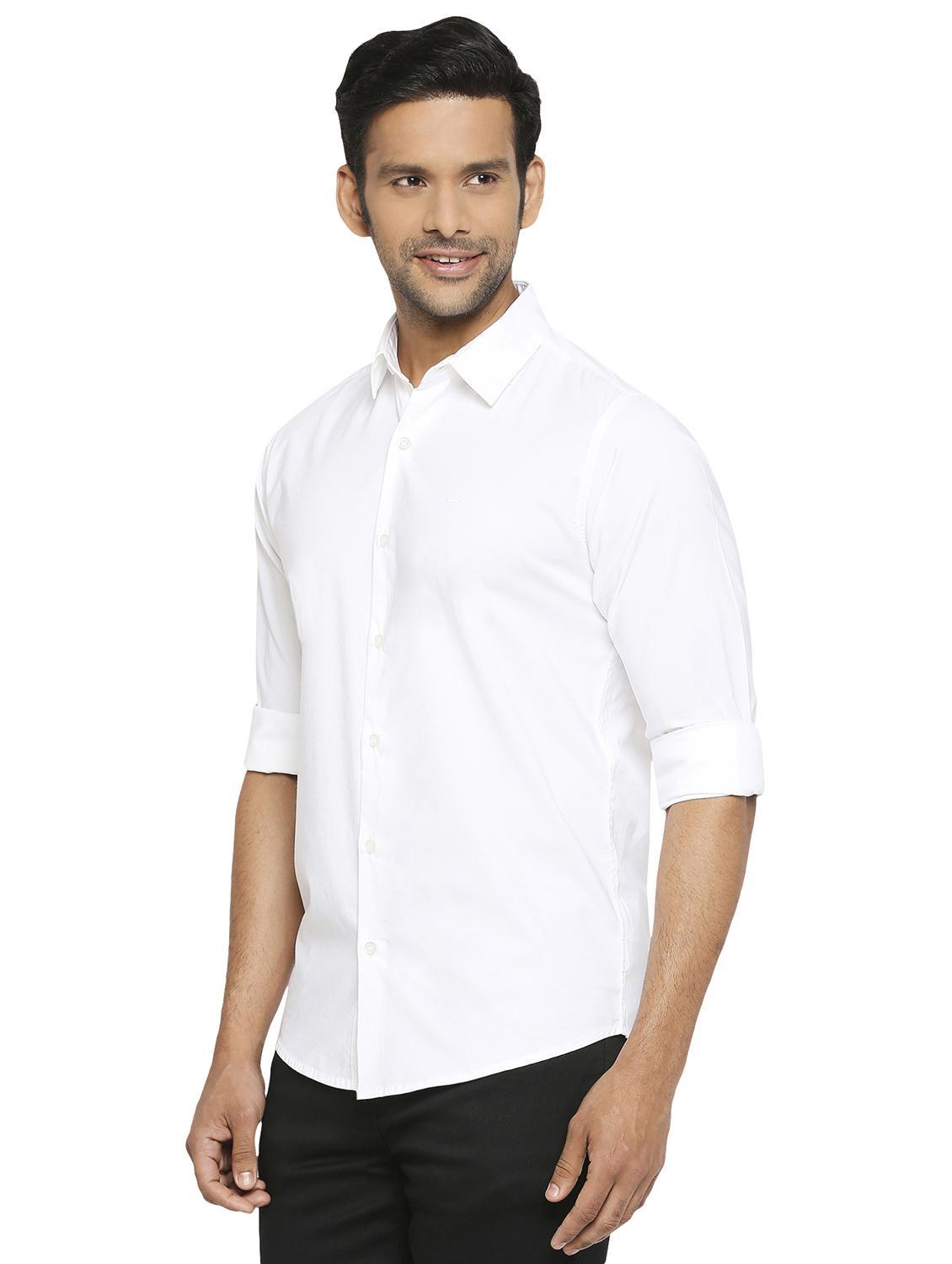 white solid casual shirt - 19137536 - Standard Image - 2