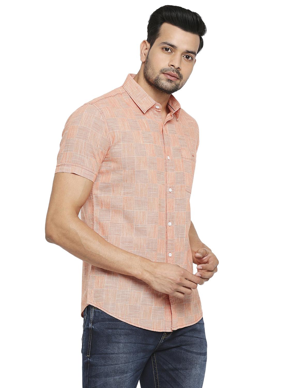 orange solid casual shirt - 19137538 - Standard Image - 2