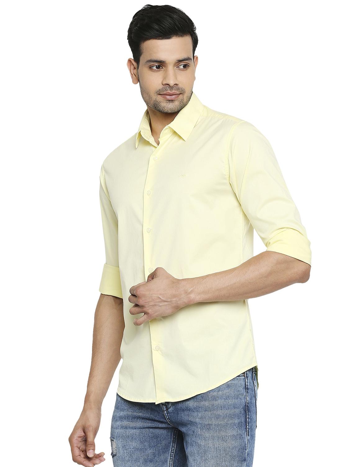 yellow solid casual shirt - 19137561 - Standard Image - 2