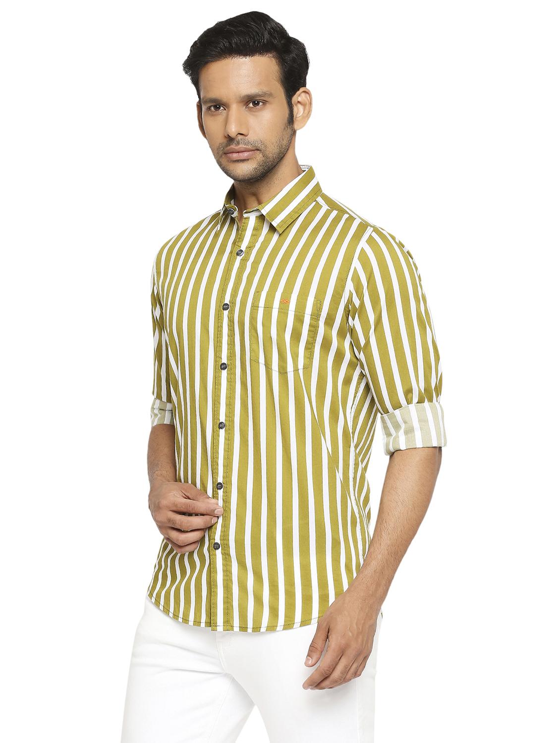 green striped casual shirt - 19137564 - Standard Image - 2