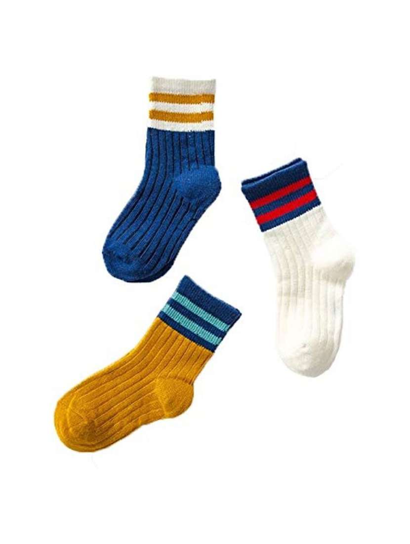 pack of 3 solid multi coloured above ankle length socks