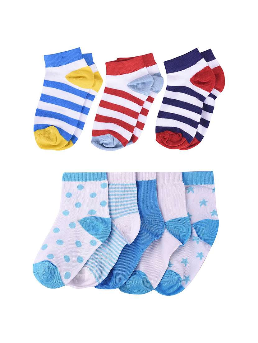 kids pack of 8 ankle length sock