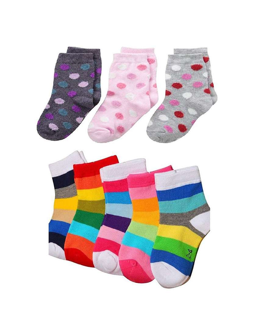 kids pack of 8 ankle length sock