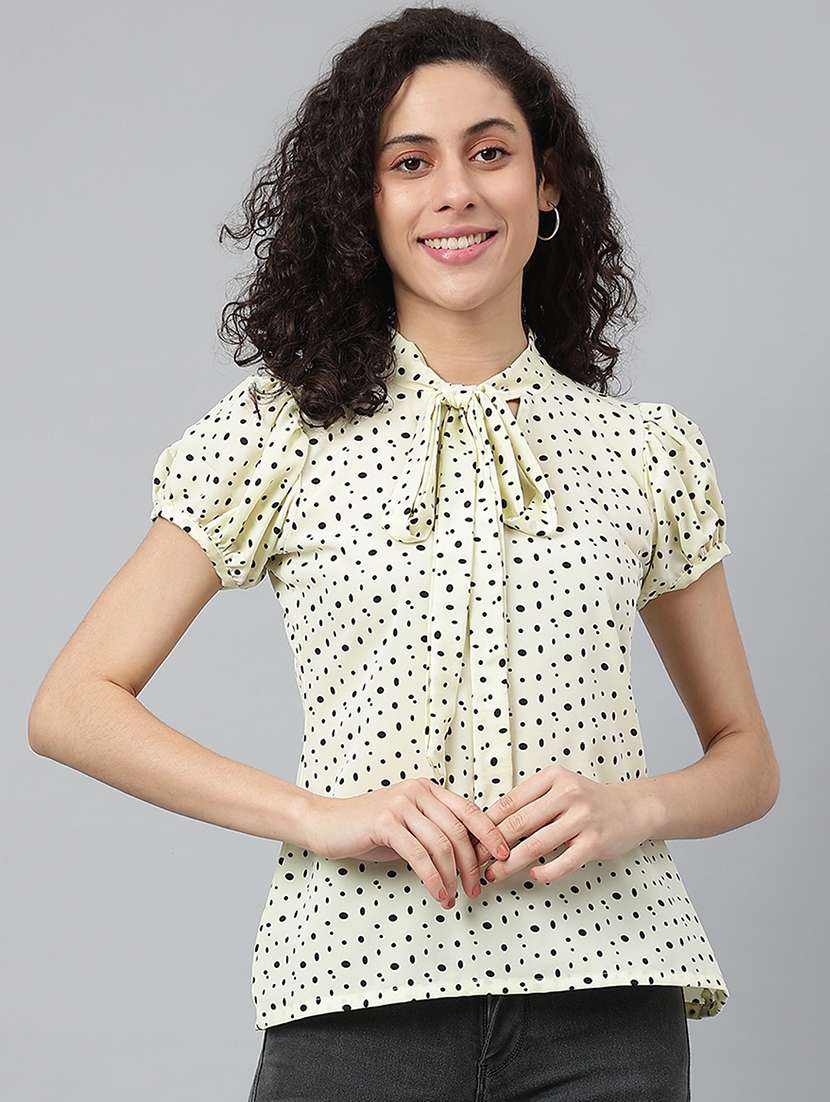 women's blouson key hole neck top