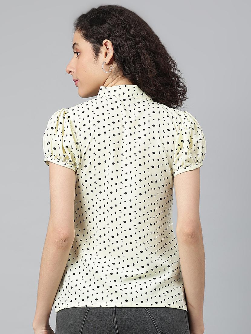 women's blouson key hole neck top - 19138383 - Standard Image - 2