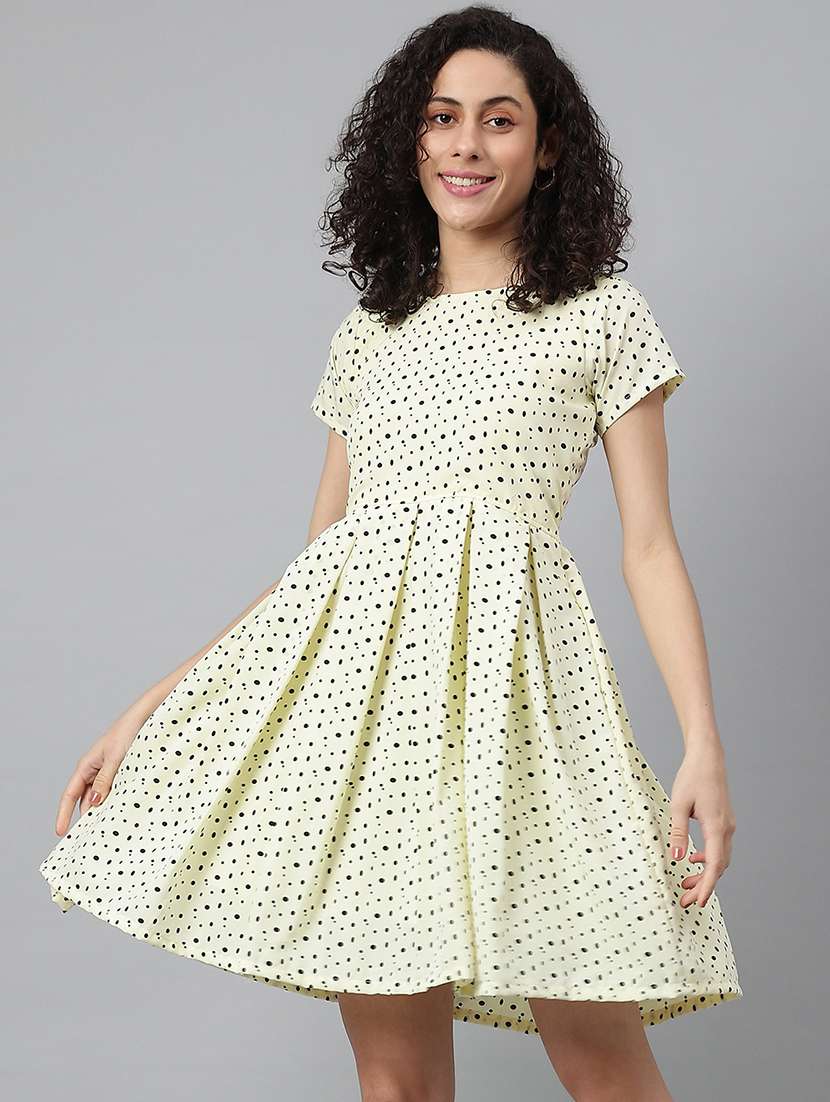 women's fit & flare printed dress