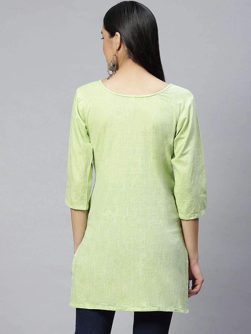 green printed a-line tunic - 19138474 - Standard Image - 2