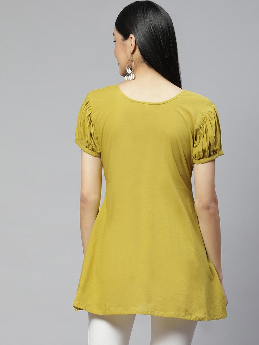 green printed a-line tunic - 19138476 - Standard Image - 2