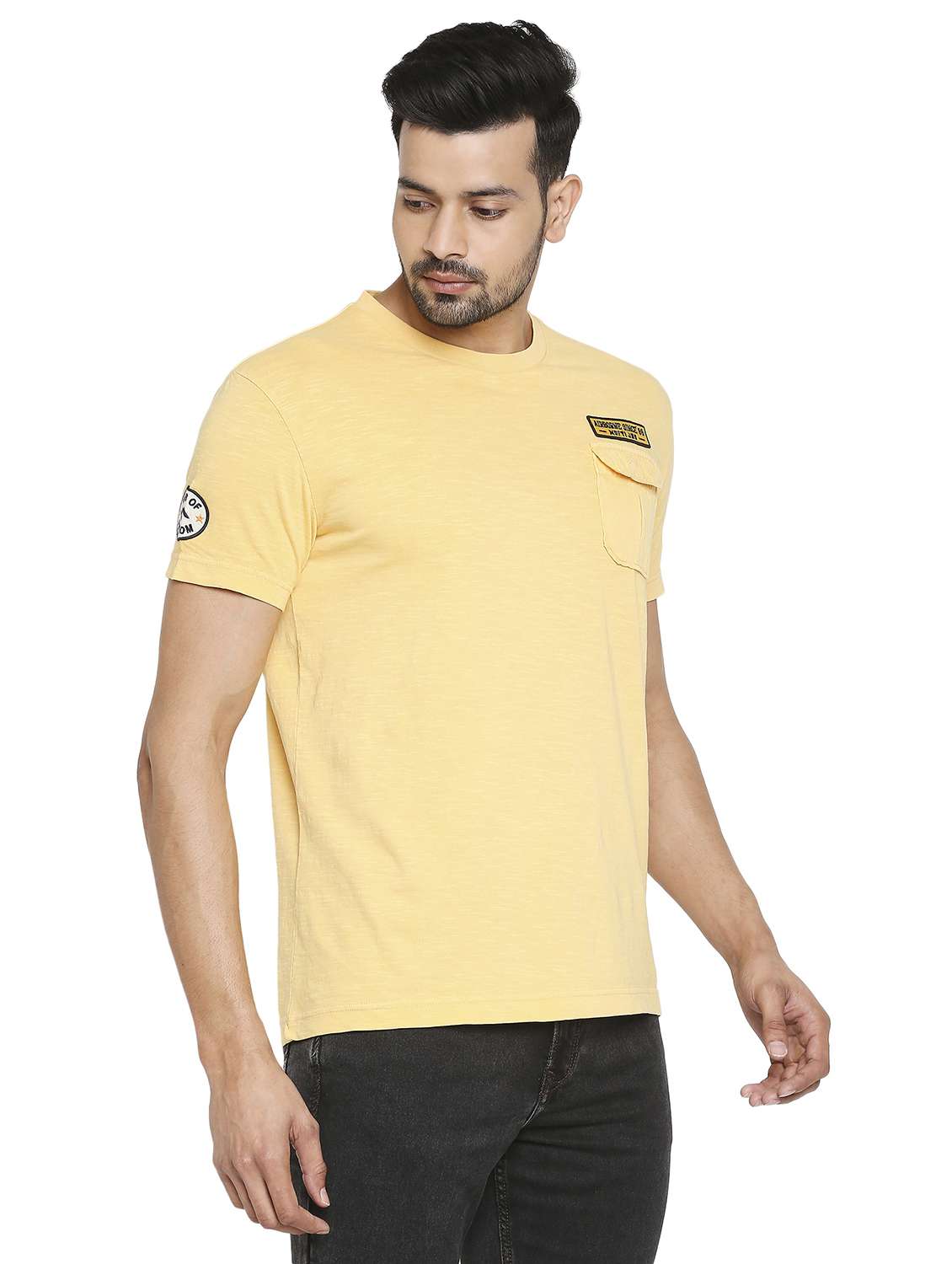round neck solid t-shirt - 19138495 - Standard Image - 2