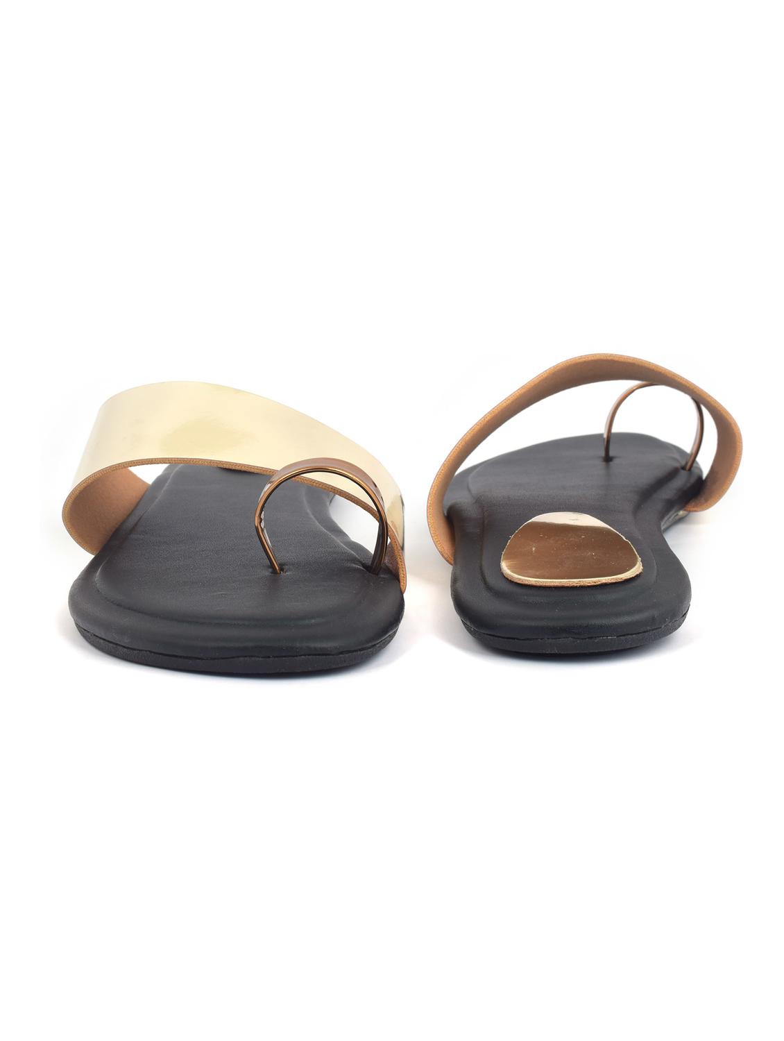 copper colored slip on flat sandal - 19138620 - Standard Image - 2