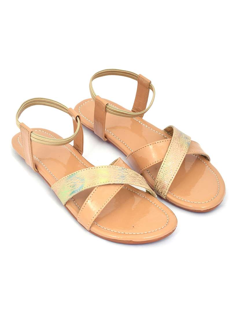 beige colored slip on flat sandal - 19138622 - Zoom Image - 0