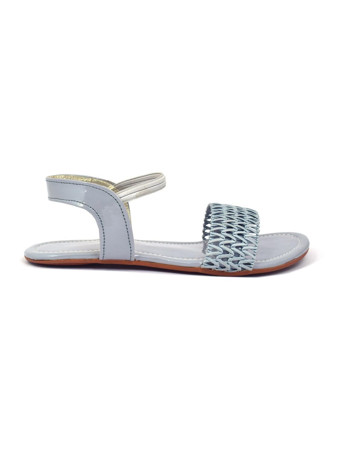 blue colored slip on flat sandal - 19138663 - Standard Image - 2
