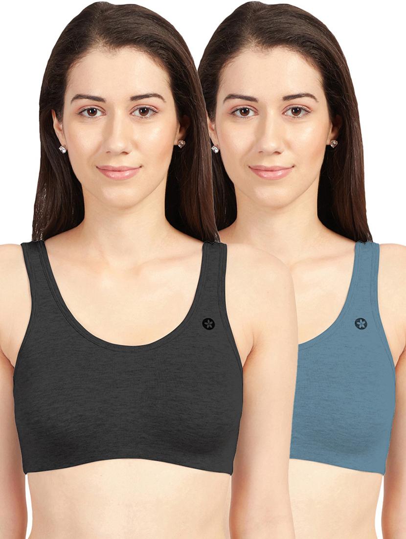 pack of 2 solid sports bra - 19139858 - Zoom Image - 0