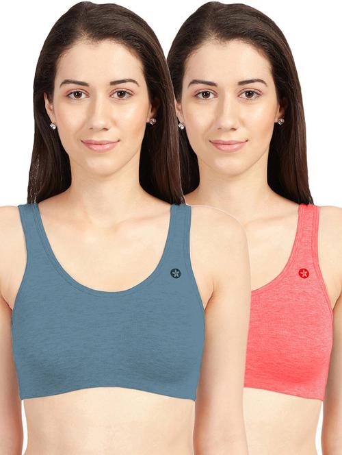 pack of 2 solid sports bra - 19139863 - Standard Image - 0