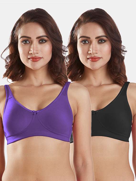 set of 2 solids sports bra