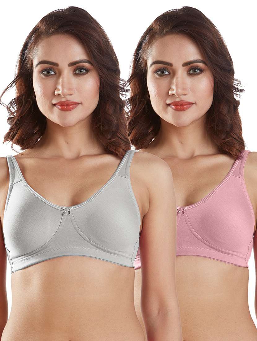 pack of 2 solid regular bra 