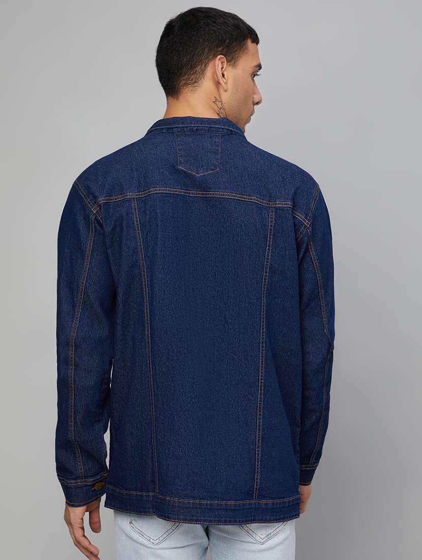 dark blue washed denim jacket - 19142370 -  Standard Image - 2