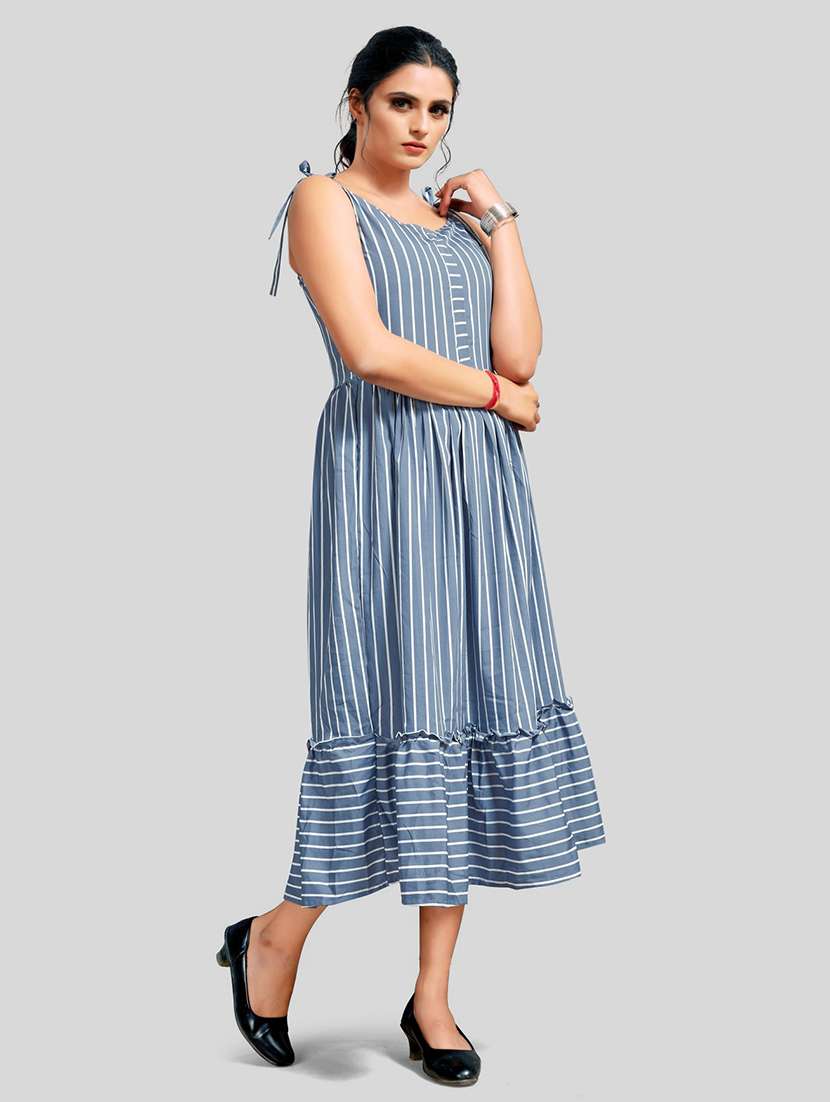 women's tiered dress striped dress - 19142452 - Standard Image - 2