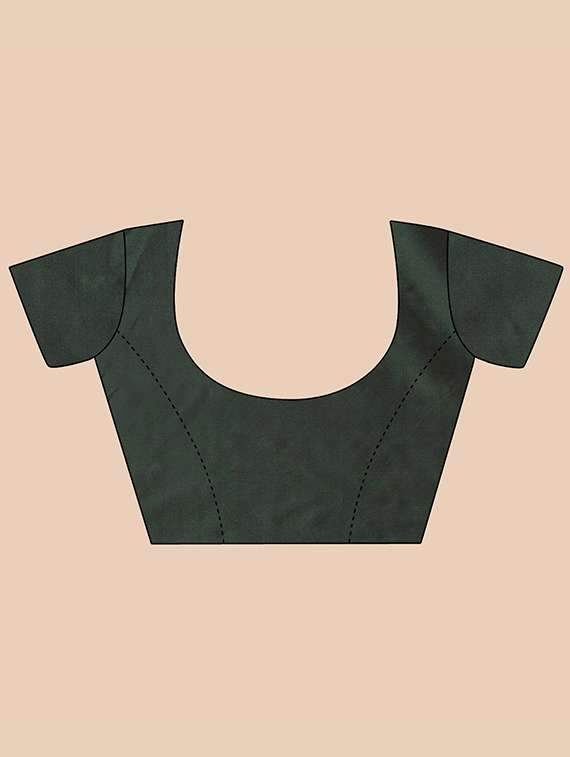 women's self design bottle green colored saree with blouse - 19143102 -  Standard Image - 2