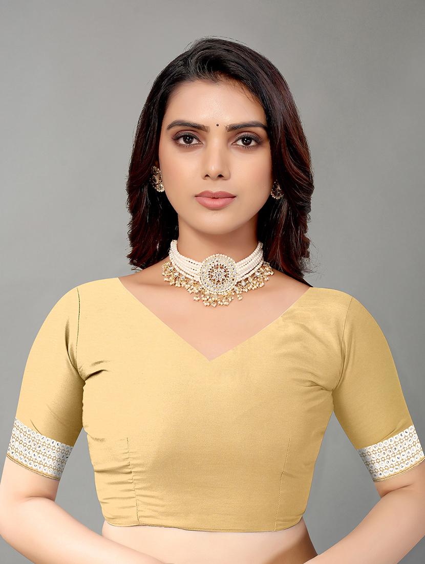 mustard georgette embroidered saree with blouse - 19143142 - Standard Image - 2