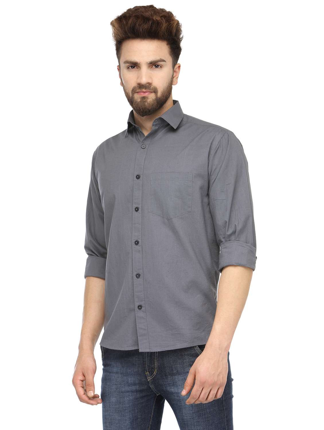 mens solid casual shirt