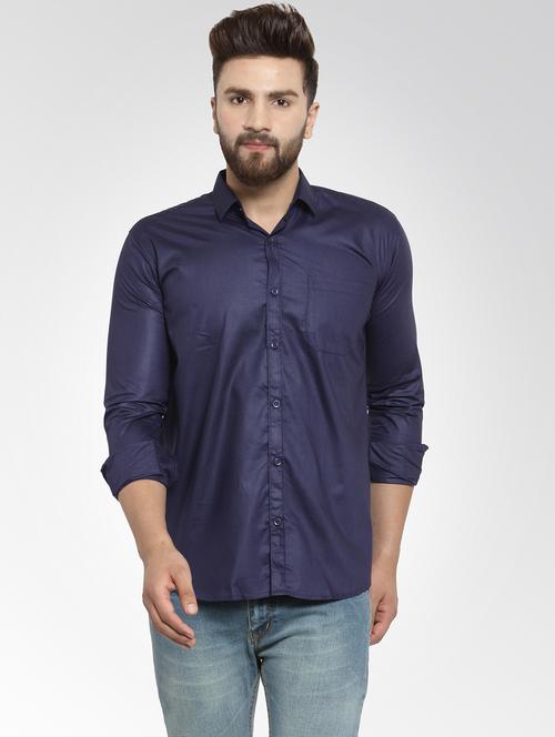 mens solid casual shirt - 19143194 - Standard Image - 0