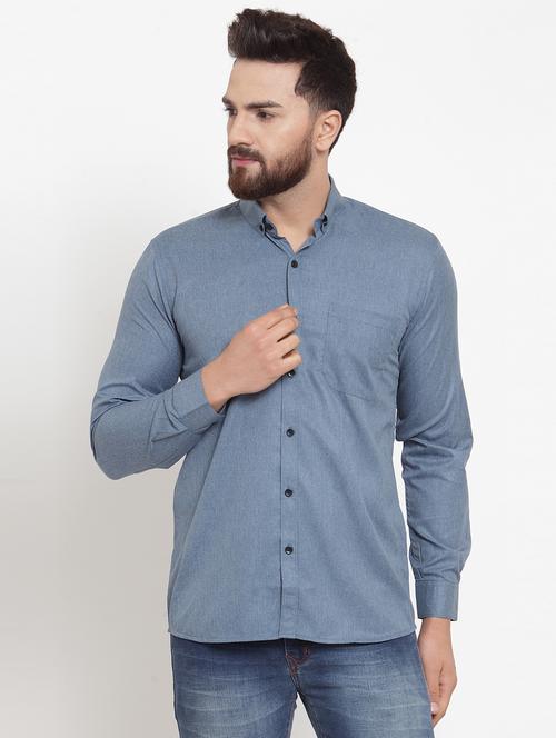 mens solid casual shirt - 19143300 - Standard Image - 0